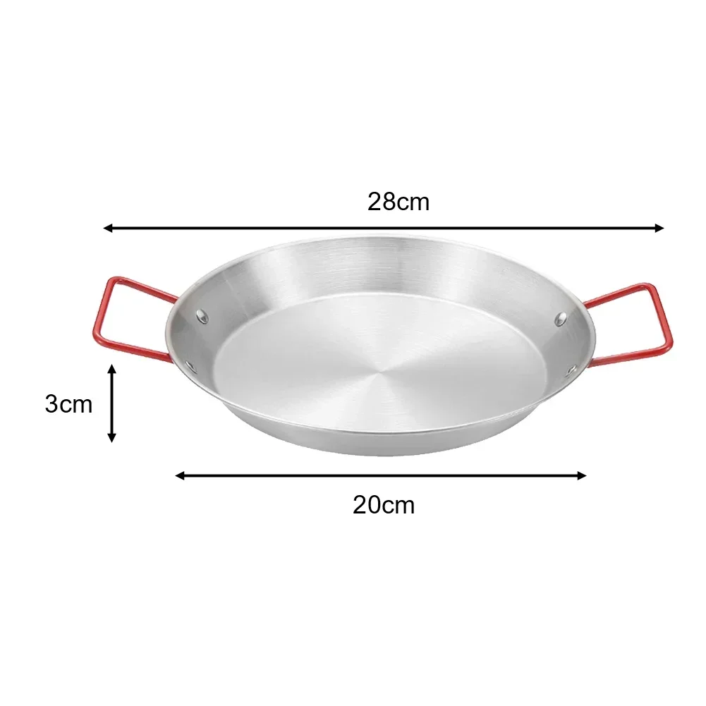 Fine Craftsmanship Stainless Steel Paella Bowl Skillet Serving Plate Pot Wok Stick Snack Tray Safe and Practical