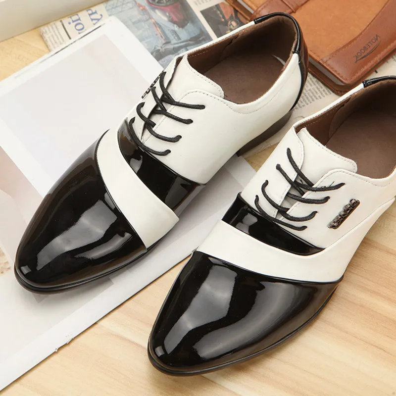 

Лакированные кожаные туфли, мужские туфли-оксфорды, мужские модельные туфли, итальянские белые офисные туфли для мужчин, 2023, Zapatos Hombre Elegante Hab Gheorg