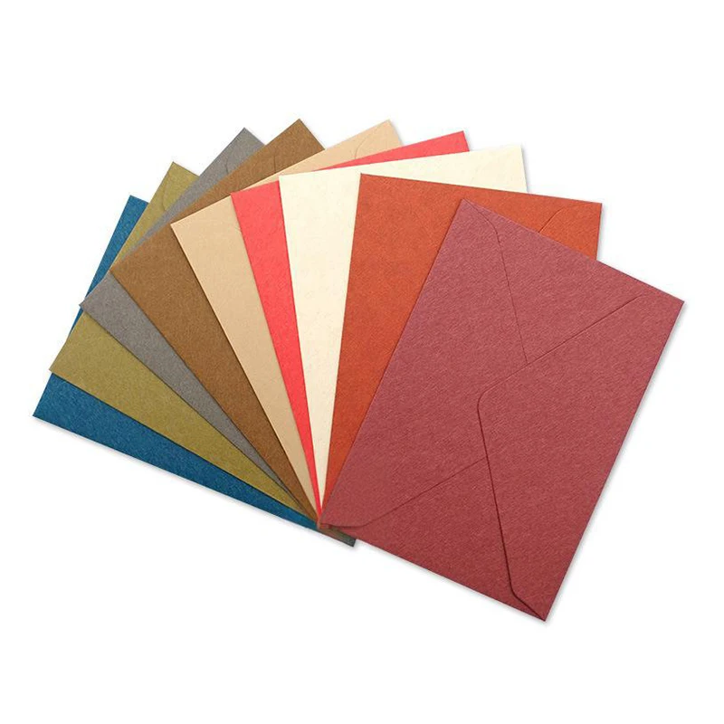 20Pcs Mini Envelopes 200gsm Thicken Paper Envelope Invitation Card Decorative Envelope Party Package Supplies 11.4x16.2cm