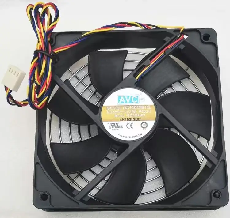 Ventilateurs de refroidissement de boîtier PWM 120 mm DA12025B12L Nouveaux pour AVC 12025 Ventilateur 12 cm à 4 fils avec régulation de vitesse Double roulement à billes 12V 0.30A