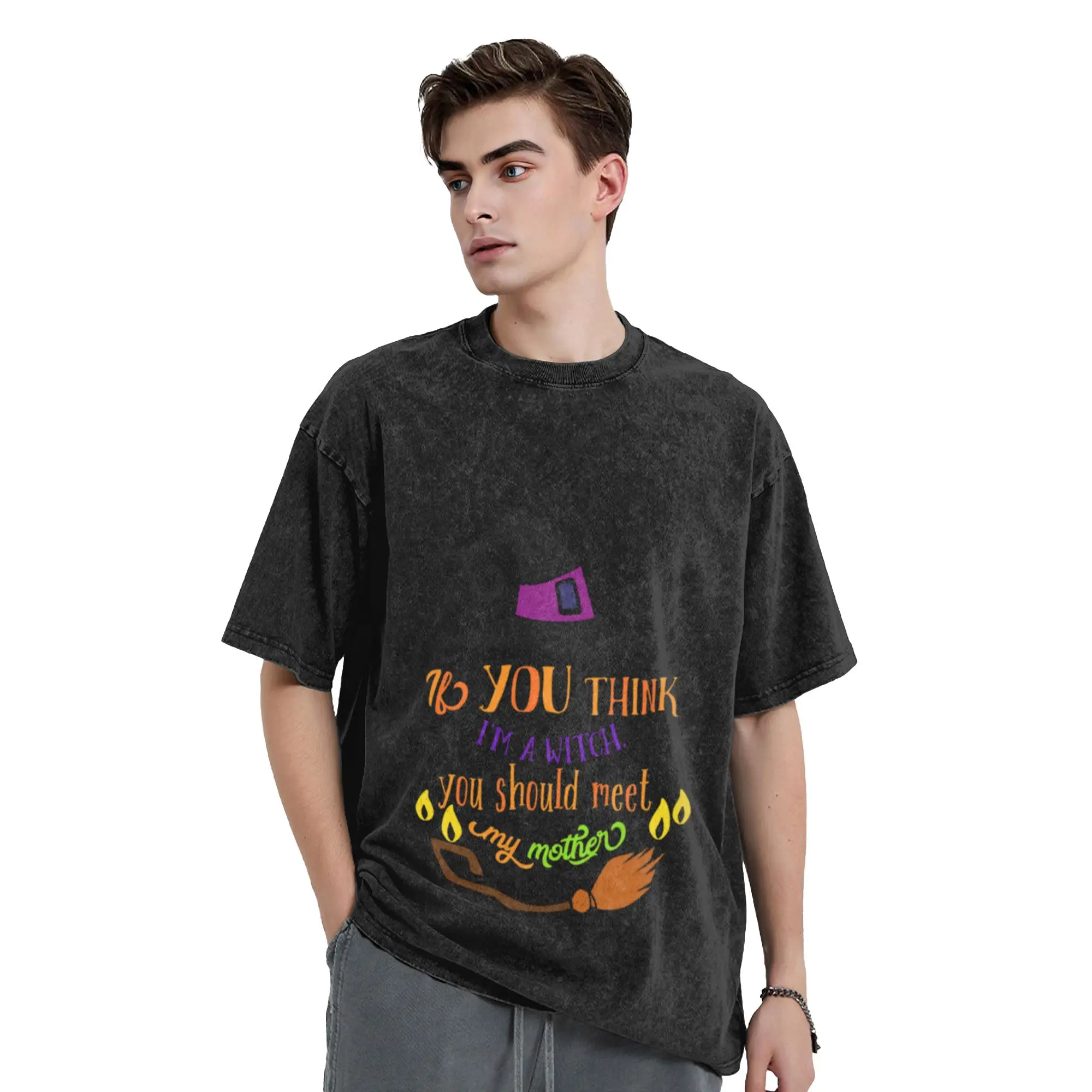 Mother Halloween  Unique Trendy A Vintage Oversized Cotton Unisex T-Shirts