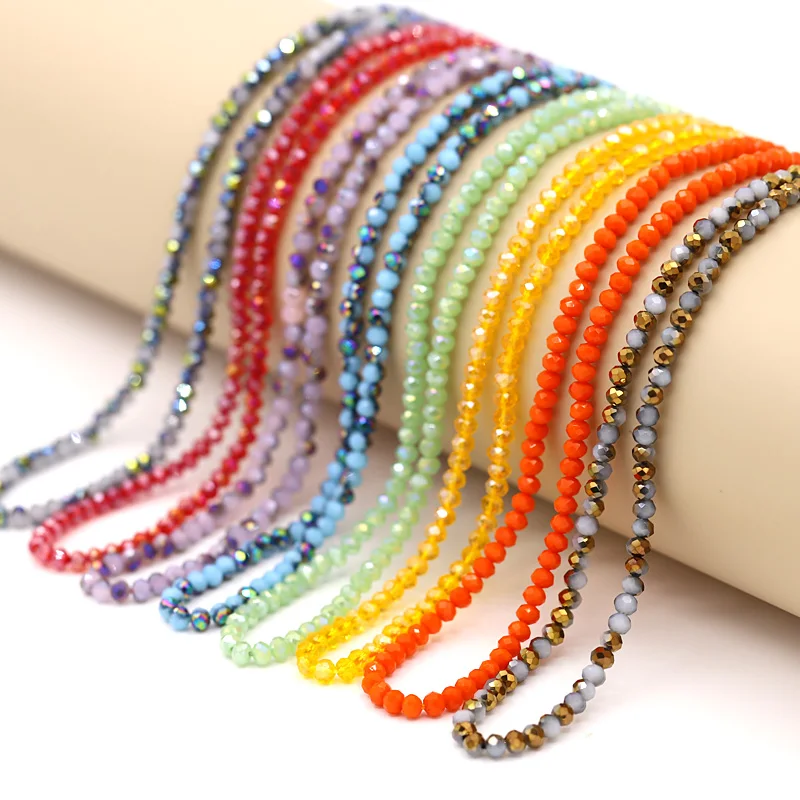 Trendige Kristallglas-Perlenkette für Damen Koreanische Mode Halskette Farbenfrohe Regenbogen-Glitzer-Choker Schmuck – Detail 1