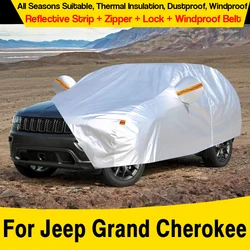 Full Car Cover For Jeep Grand Cherokee 1993-2025 Outdoor SUV Summer Sun Rain Winter Snow Wind Protection Cover Dustproof