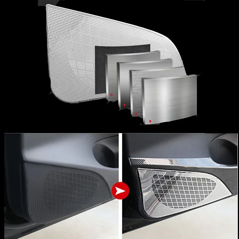 For Tesla Model 3 2019-2022 Model Y 2021 2022 Car Door Anti Kick Pad ABS Plastic Carbon Fiber Pattern Anti-dirty Car Stickers image 6