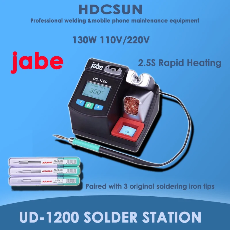 Jabe UD-1200 Precision Smart Lead-free Soldering Station Welding Iron 2.5S Rapid Heating With Dual Channel Power Heating System