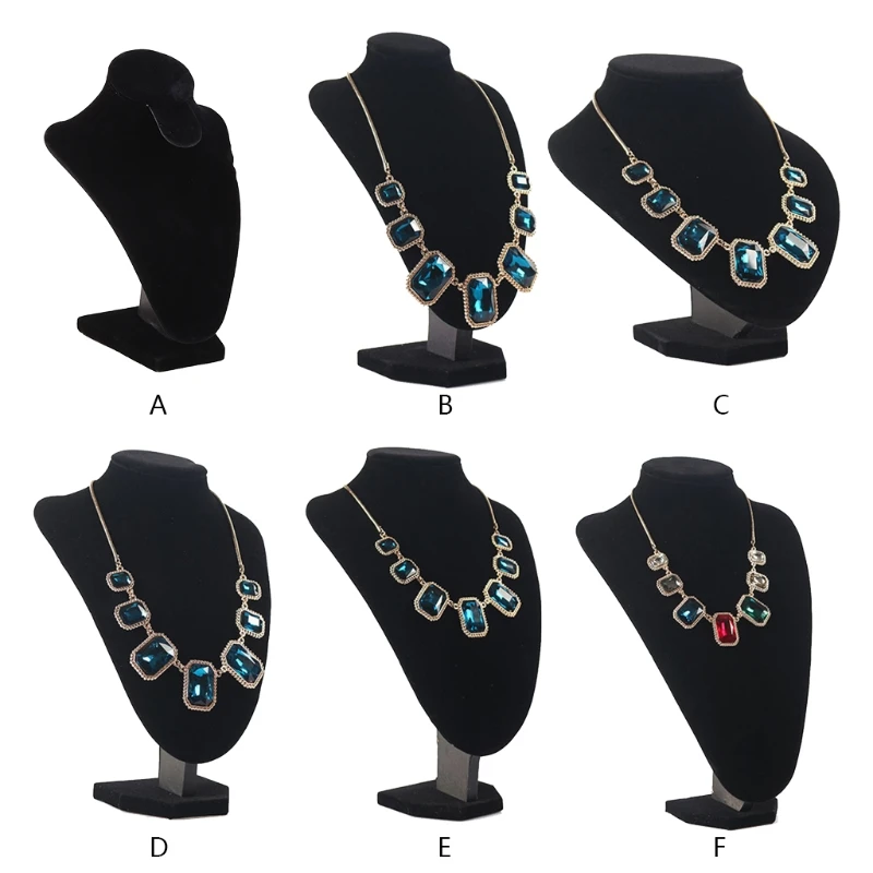 หนังนิ่มสีดำ Mannequin Stand สร้อยคอเครื่องประดับยืนแสดงภาพคอขาตั้ง Drop Shipping