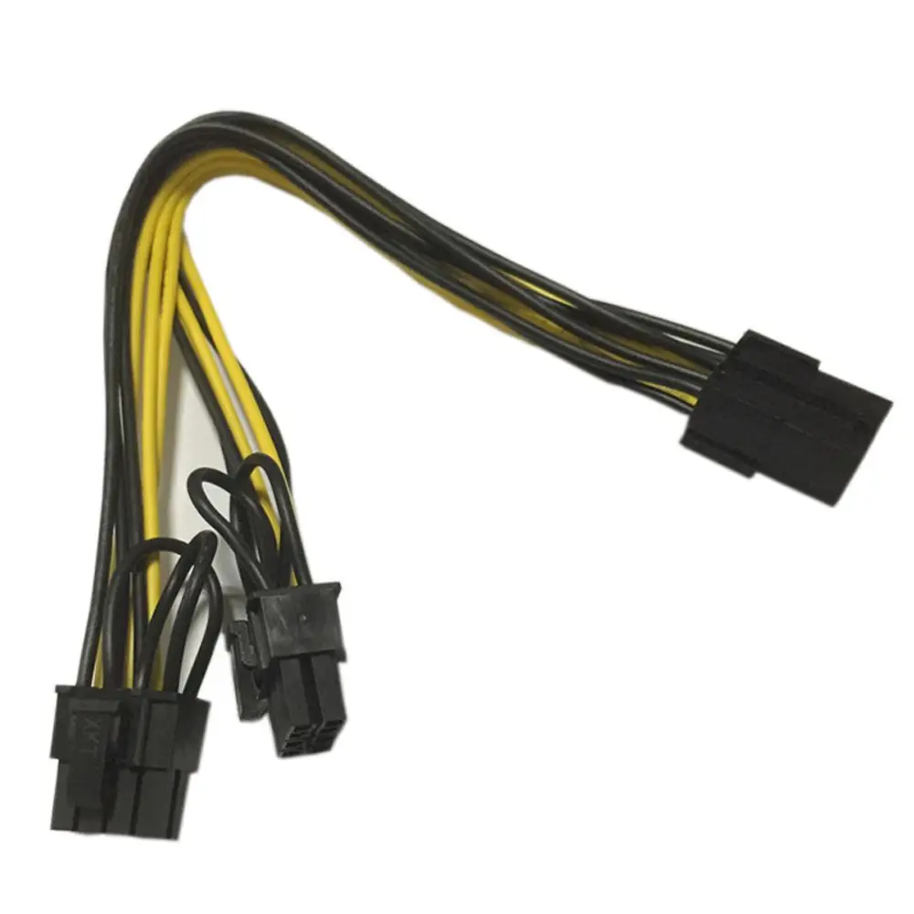 อะแดปเตอร์สายไฟเมนบอร์ด PCI-E 8Pin to Dual 6 + 2pin กราฟิกการ์ด GPU Splitter สาย 8Pin to Dual 8Pin