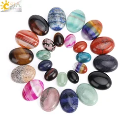 5pcs Oval Shape Crystals Cabochons Base for DIY Jewelry Making Flatbacks Natural Stone Loose Bead 13x18 18x25 30x40 22x30mm H462