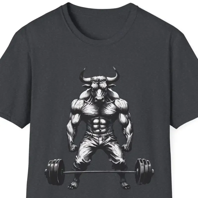 Bodybuilding Bull T Shirt Workout Fitness for Him Her