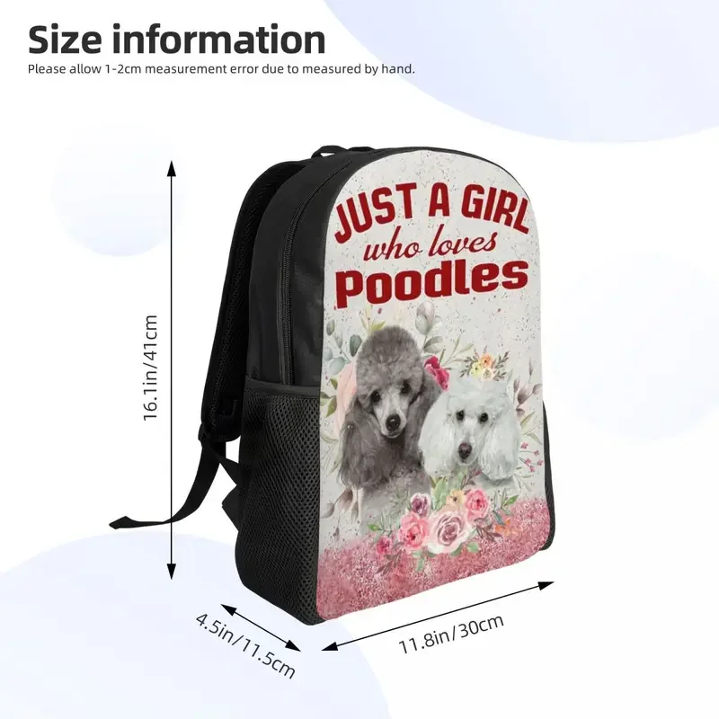 Mochilas gráficas de caniche para hombres y mujeres, bolsa de libros para estudiantes universitarios, se adapta a portátiles de 15 pulgadas, Pudel Dog Lover Bags