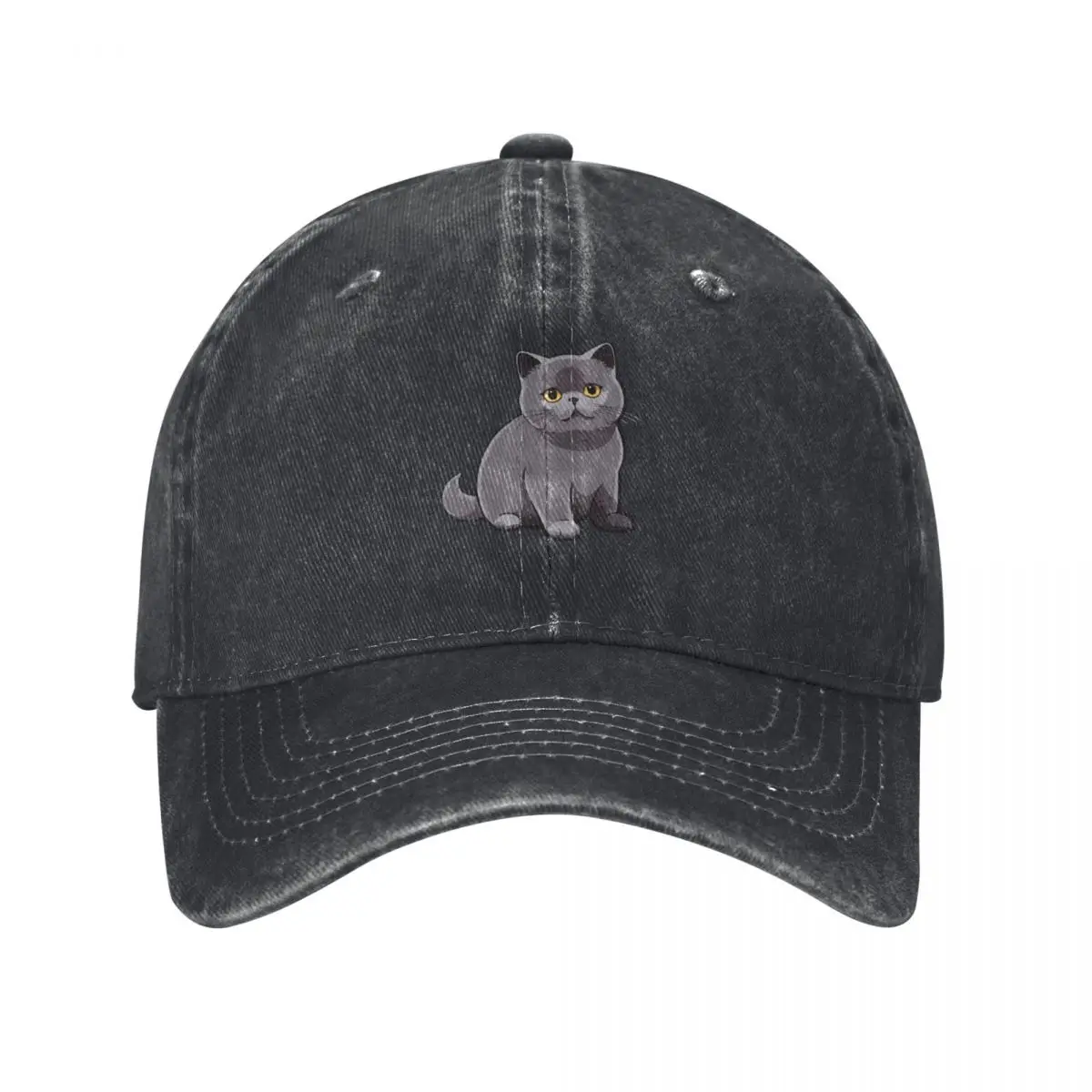 Cute British Shorthair Cat Baseball Cap custom Hat fashionable Beach Outing black Women's Golf Wear Men's