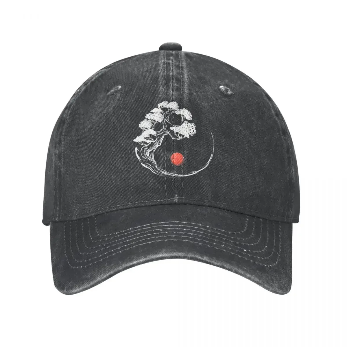 New Bonsai Tree Yin Yang Namaste Baseball Cap Distressed Washed Yoga & Meditation Snapback Cap Unisex Outdoor Adjustable Fit Hat