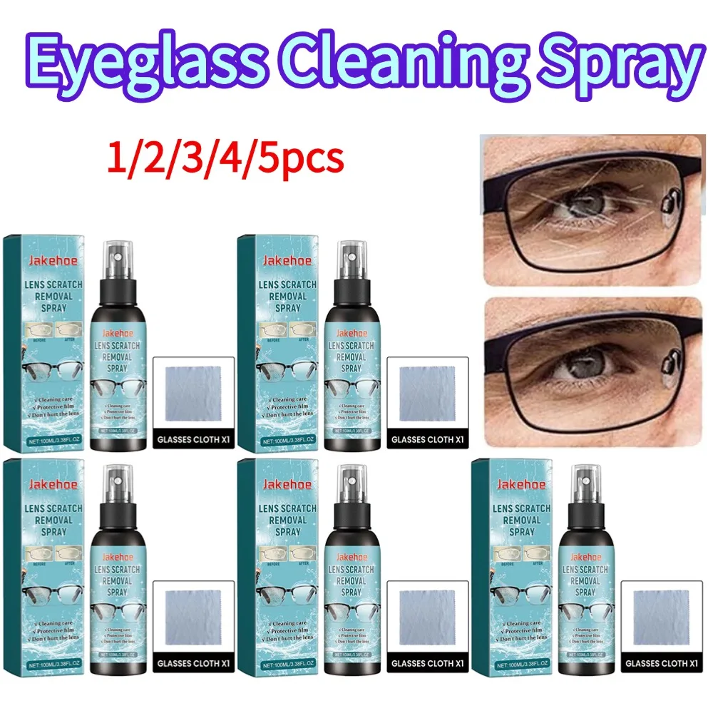 100ml Glasses Lens Cleaner Spray Eyeglass Scratch Removal Anti Fog Repair Liquid Spray Oil Fingerprints Cleaner Lens Smoothness