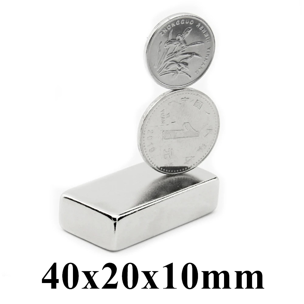 

1-10pcs 40x20x10mm Super Powerful Strong Rare Earth Block NdFeB Magnet Neodymium N35 Magnets 40x20x10 mm