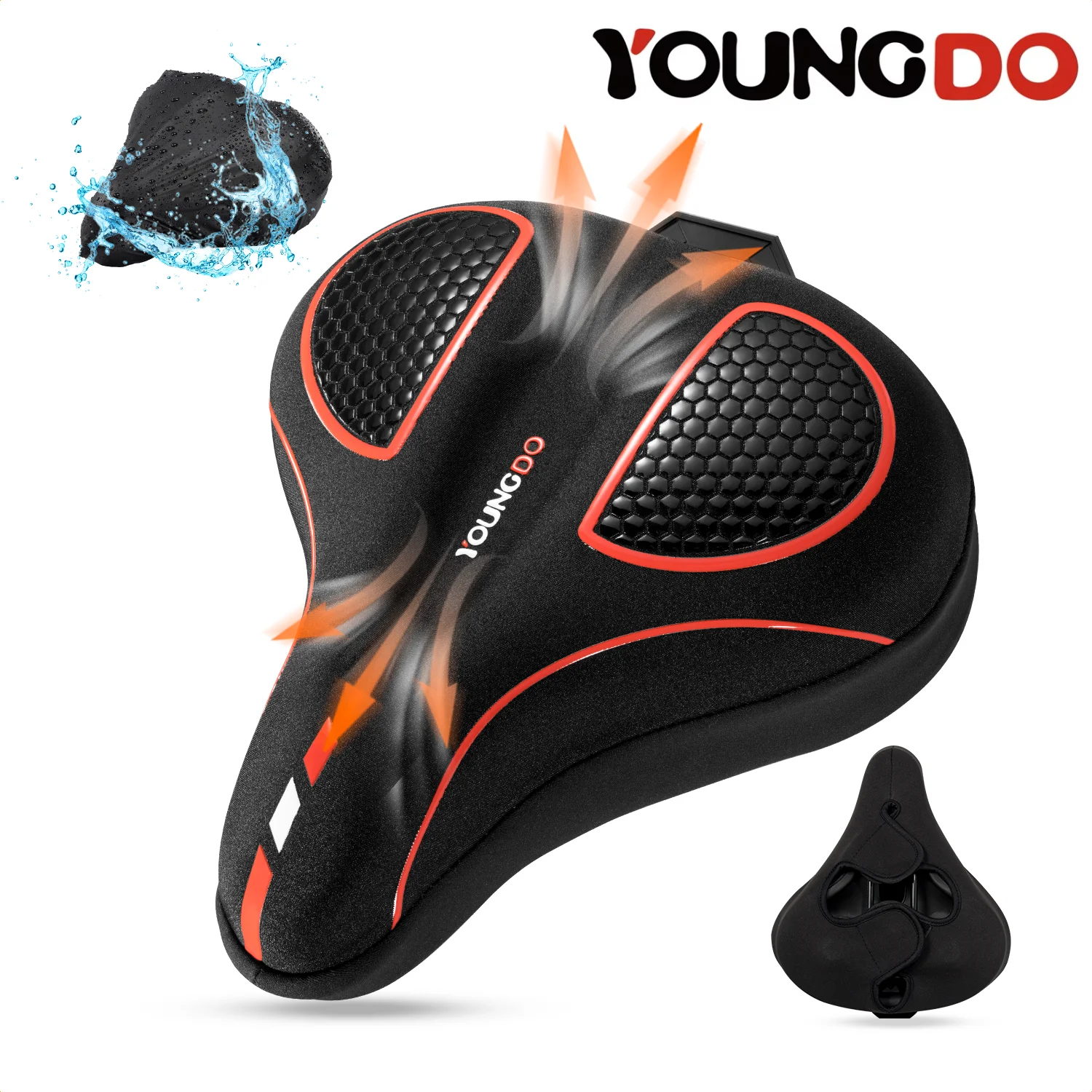 

YOUNGDO Bicycle Seat Saddle Cover Waterproof Breathable Comfort Cycling Bike Cushion for Mountain MTB Peloton BMX City Road Bike