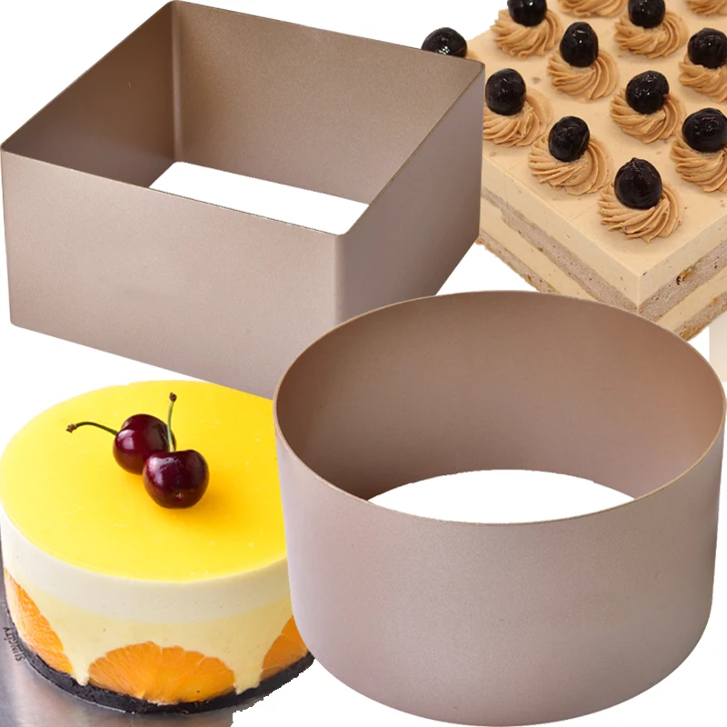6 Inch Mousse Square Ring Mould Cake Cutter Round dessert Bread Buns Baking Ware Pan Mold Tin Shape Tool for Pastry Cooking