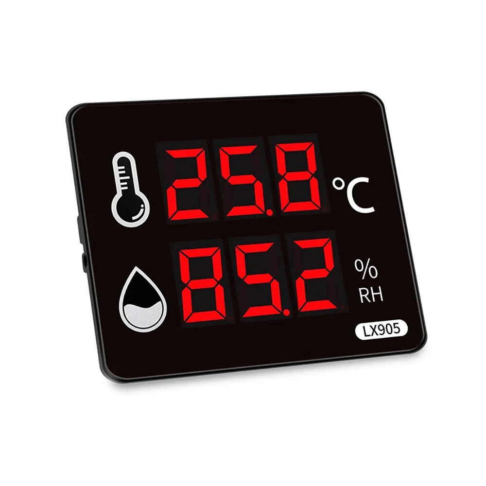 Industrial Digital Thermometer Hygrometer - High Precision LCD Display for Indoor Temperature and Humidity Monitoring