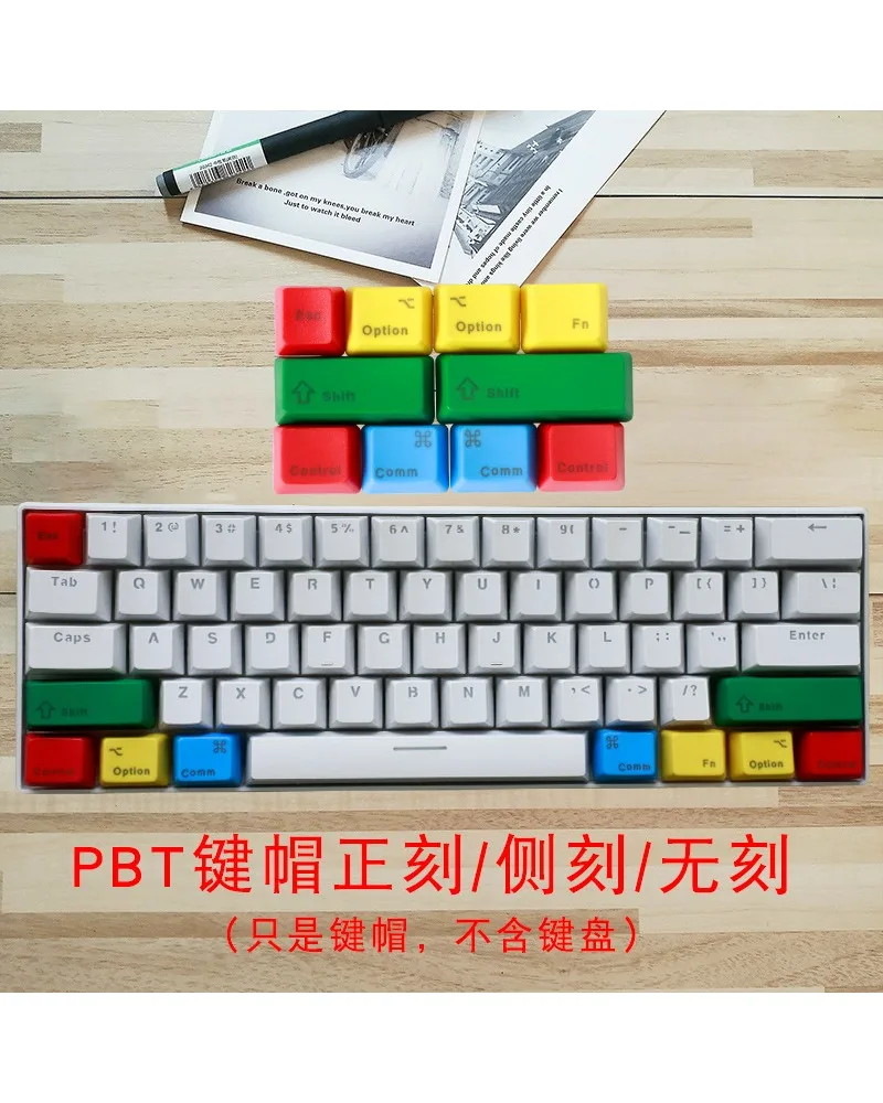 Keycaps Mechanical Keyboard Keycap Ribbon RGBY10 Key Color Personality PBT Forward Engraving Side Engraving No Engraving Cap