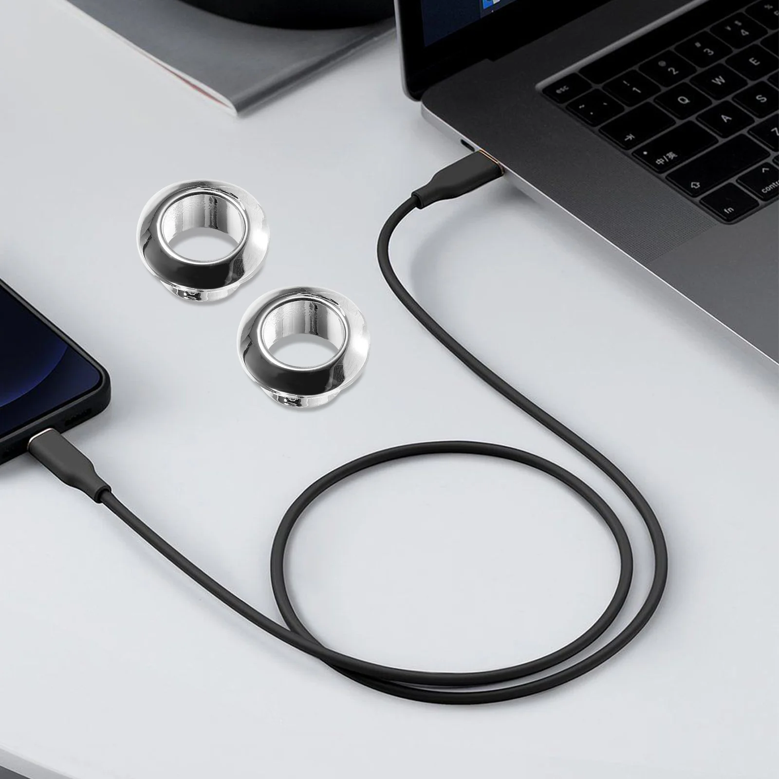 10 szt. Organizer kabli na biurko, przelotki kablowe, osłony otworów na kable, organizer przewodów na biurko, przelotki do biura