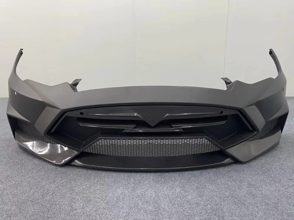 

Комплект передней губы модели S, передний бампер автомобиля из углеродного волокна