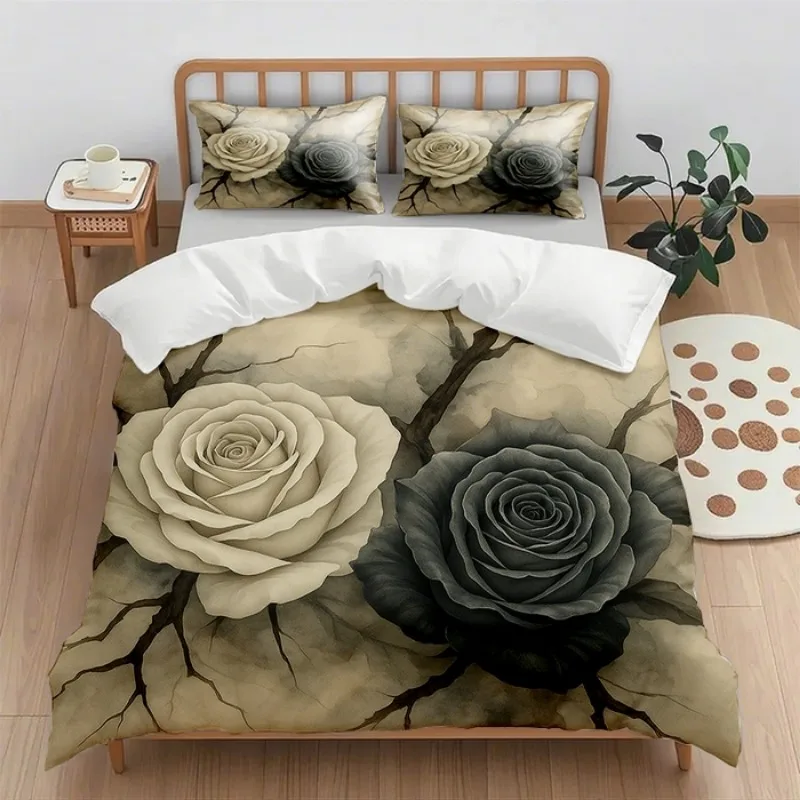 

2025 new (quilt cover + pillowcase) digital printing quilt cover set 2pcs/3pcs holiday gift household quilt cover without sheet