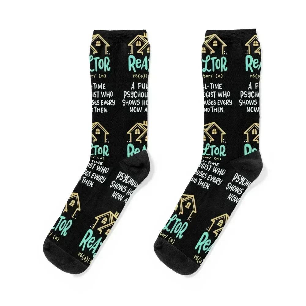 

Funny Real Estate Realtor Definition Gift Idea Socks gift set custom sports Socks Men Women's