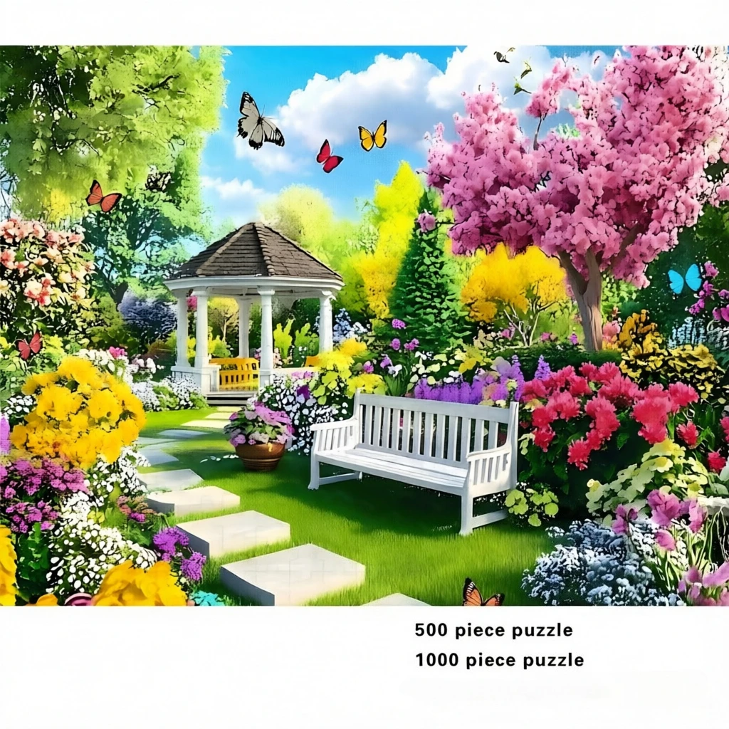 500/1000/1200/2000Pcs Jigsaw Puzzle Adult Kids Cottage Garden Landscape DIY Educational Toy Home Decor Gift Family Game