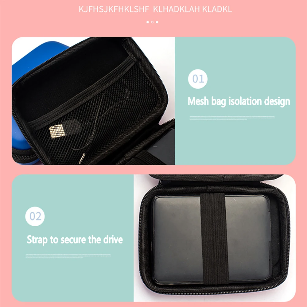 2.5 Inch Đĩa Cứng Di Động Túi EVA Chống Sốc Bên Ngoài Mang Theo Du Lịch HDD Túi Lưu Trữ Cứng SSD Đĩa Bảo Vệ