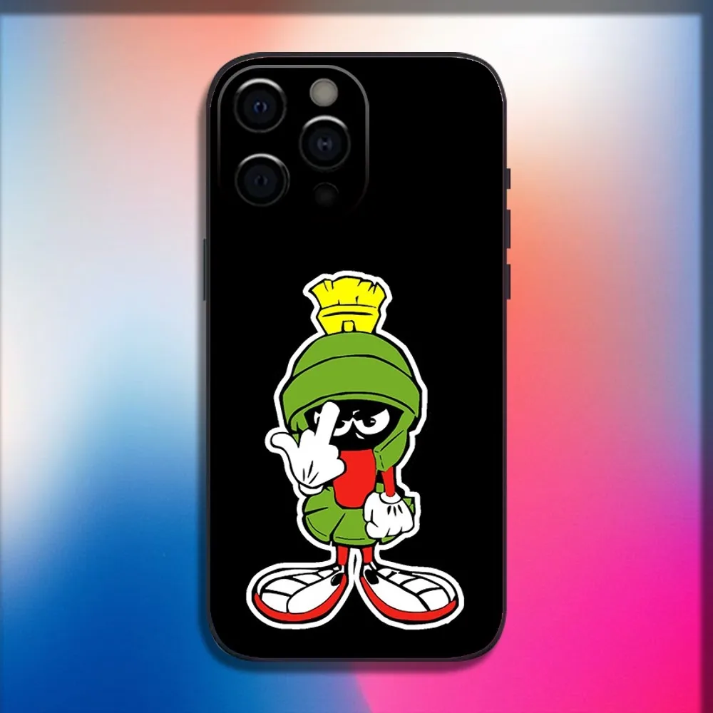 M-Marvin The Martian Phone Case For iPhone 16,15,14,13,12,11,Pro,X,XS,Max,XR,Plus,Mini Soft Black Cover