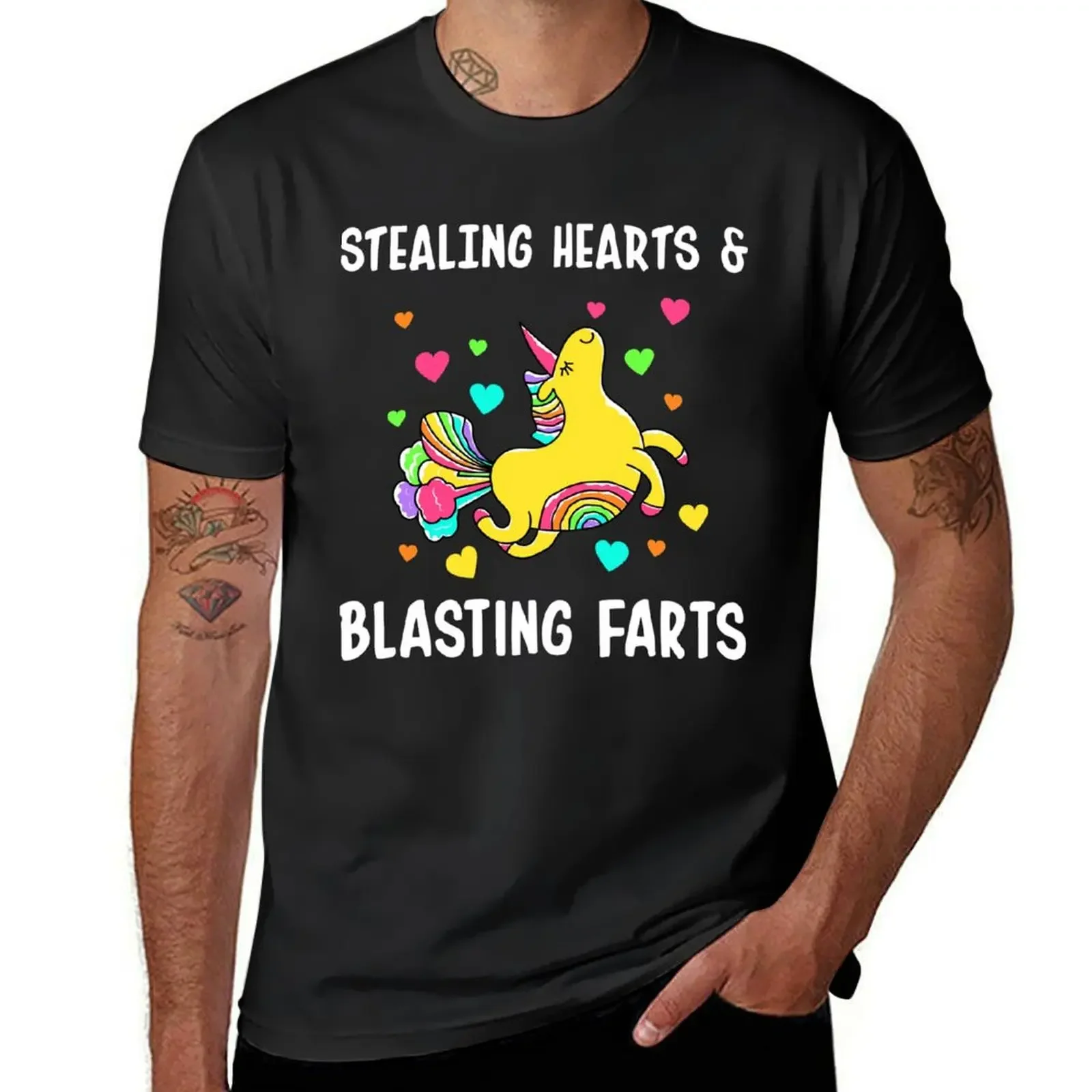 Unicorn Stealing Hearts And Blasting Farts T-Shirt shirts graphic tee blacks mens t shirts pack