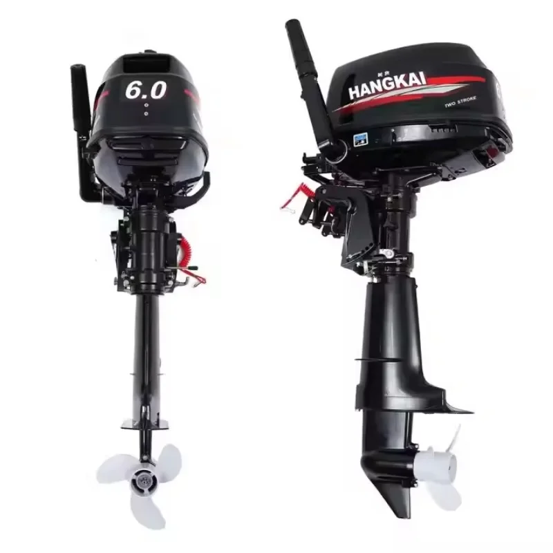 6hp 2 Stroke Outboard Boat Motor Gasoline 102cc 4.4KW CDI Ignition System Water Cooling System Manual Start Tiller Control