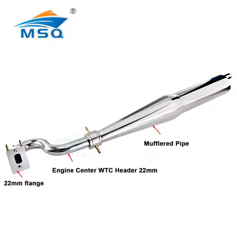 RC Boat Stainless Steel Mufflered Pipe 'S' Header Water Cool Flange For 23-30cc Zenoah Engine