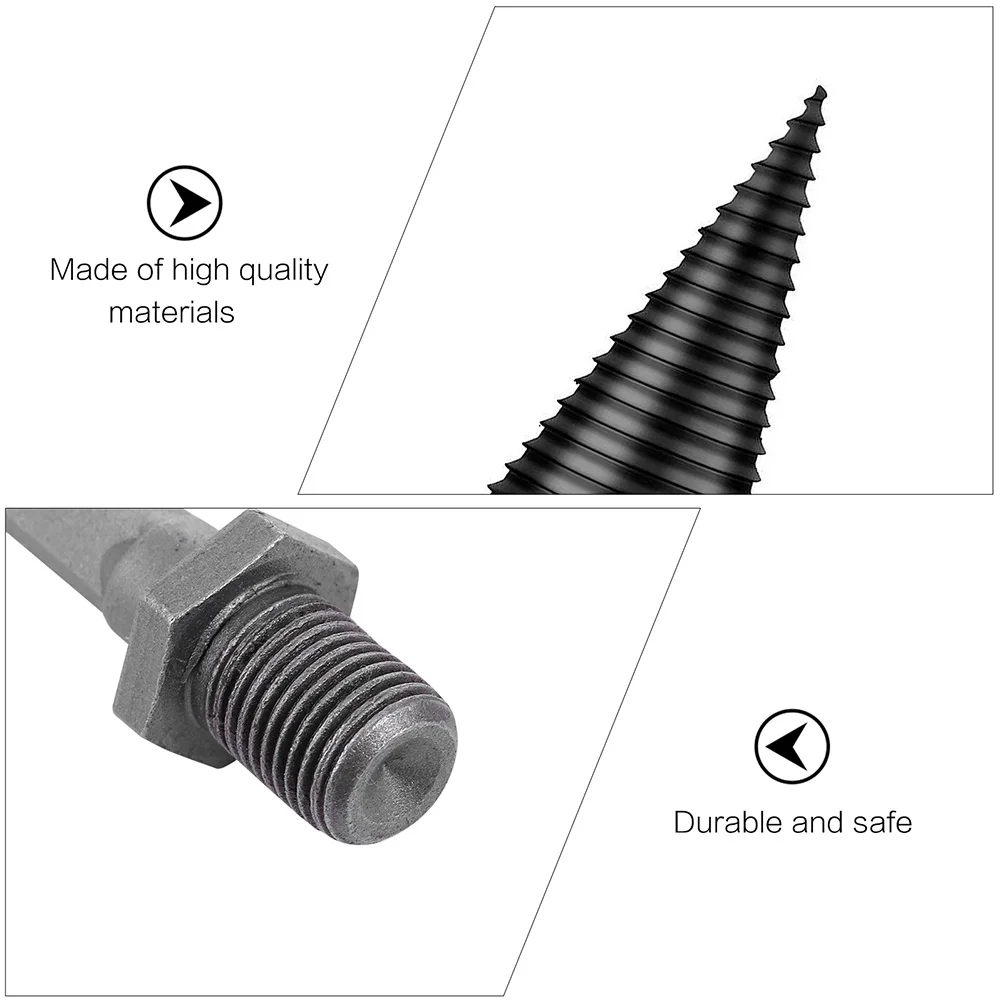 1Set Wood Splittng Bits Firewood Drill Bit Kindling Splitter High Hardness Anti Skid Groove Design Durable Splitter Drill Bit