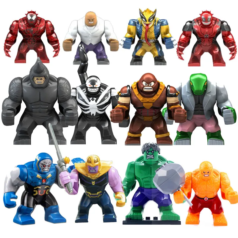 Marvel Mini Block Man Super Hero Action Figure Thanos Hulk Spider Man Venom Children's Puzzle Combination Block Toy Gift