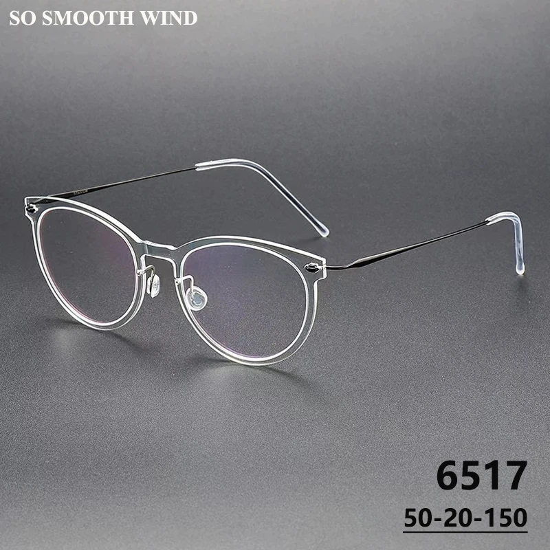 Denmark Brand Ultralight Eyeglasses Glasses Frame 6517 Men Women Acetate Screwless Spectacle Titanium Brown Frames Eyewear Gafas