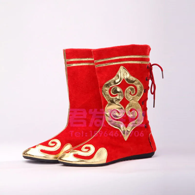 Medieval Mongolian Boots Sun Wu Kong Cosplay Shoes Monkey King Shoes Swordsman Knight Role Play Minority National Dance Boots