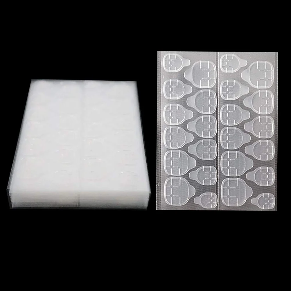 

50Pcs Nail Art Stickers Adhesive Double-Sided Transparent False Nail Tips Self-Adhesive Waterproof Manicure Supplies