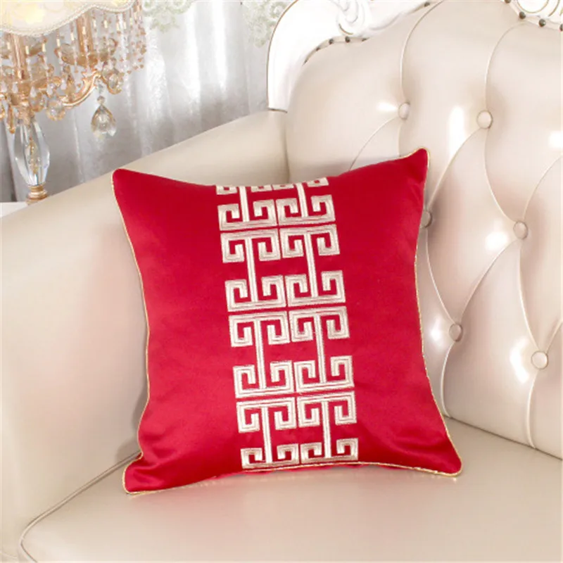 45x45cm Einfarbig Gestickter Kissenbezug Dekorativer Kissenbezug Home Jacquard Wohnzimmer Schlafzimmer Sofa Taillenkissen – Detail 4
