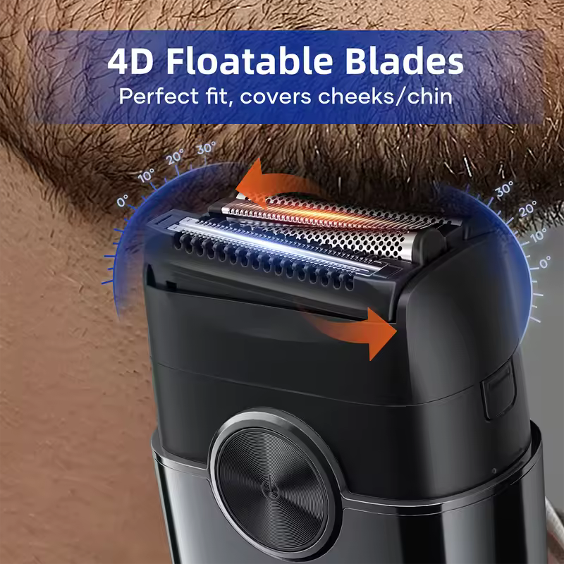 KENSEN S26 Electric Shaver for Men 4D Floating Blades Foil Shavers Waterproof 8000RPM Beard Trimmer Portable Mini Electric Razor - Image 2