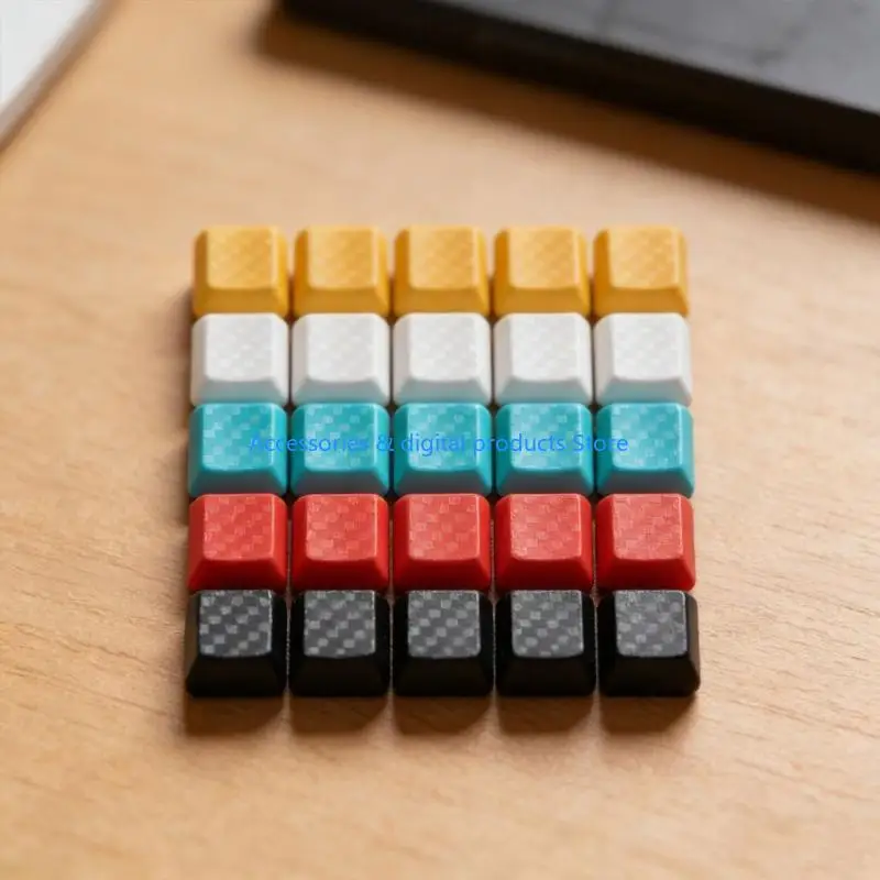 77JD 5Pcs Gaming Carbon Fiber Keycap Low Profile Nonslip Texture Cover Cap for G915/G813/G815/G913 TKL Keyboard view 5