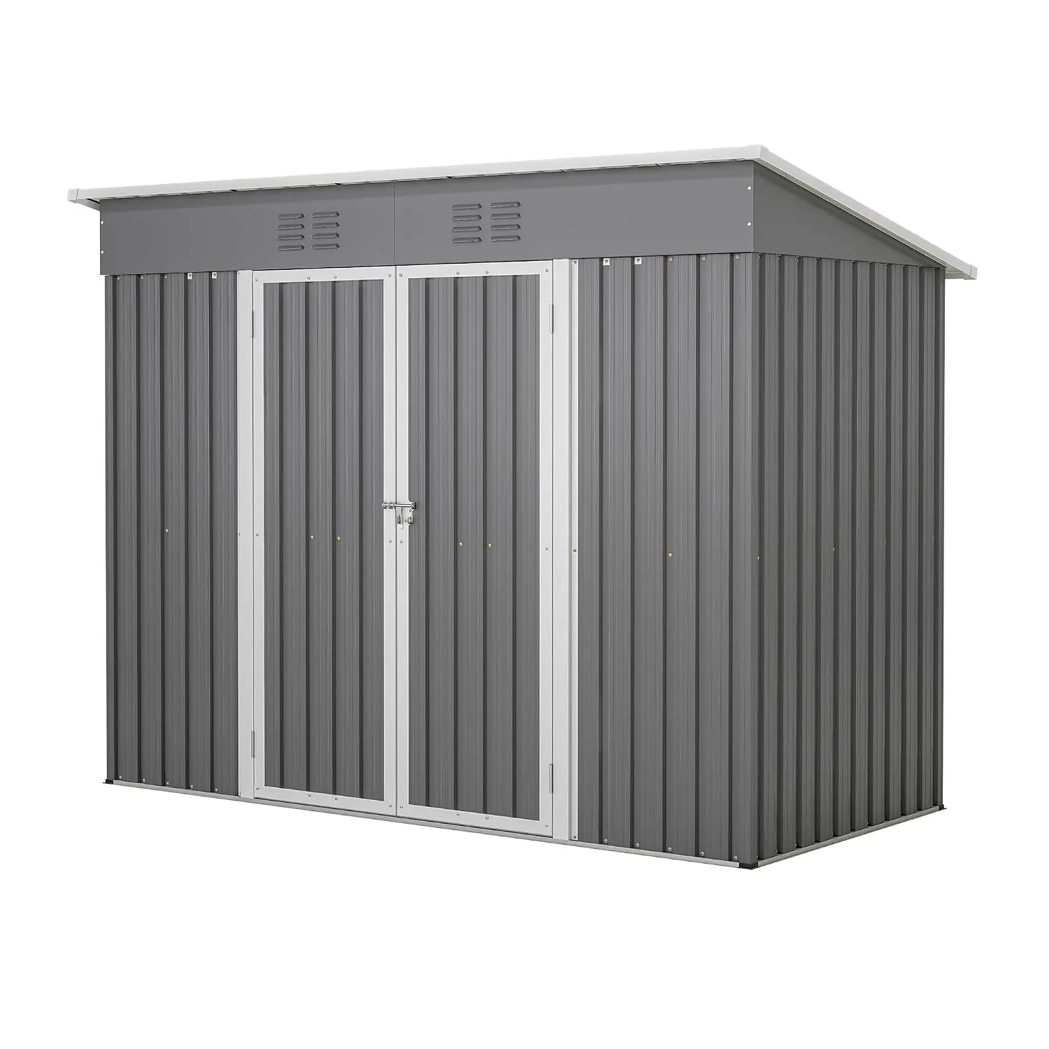 4'x8' Metal Storage Shed with Double Lockable Doors & Air Vent for Backyard Garden Patio Lawn, Customized