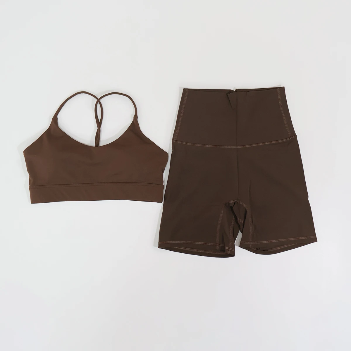 Sommer 2-teiliges Damen-Sportset mit überkreuztem Rücken, bequeme Yoga- und Fitnesskleidung, Sportbekleidung, BH und Trainingskleidungsset – Detail 10