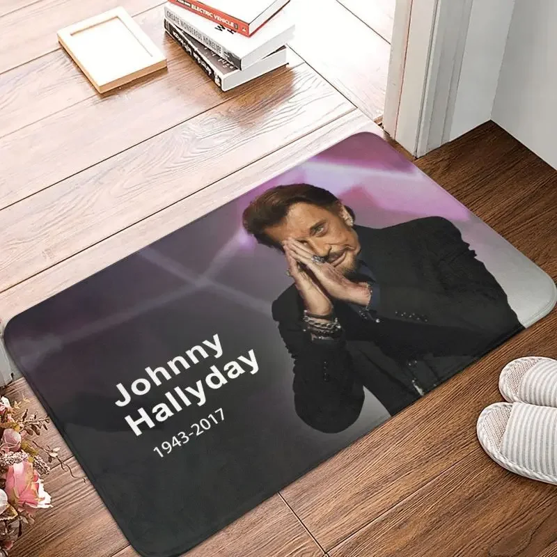 

Rock Johnny Hallyday Door Floor Bath Kitchen Mat Anti-Slip French Singer Music Doormat Living Room Entrance Rug Carpet Footpad