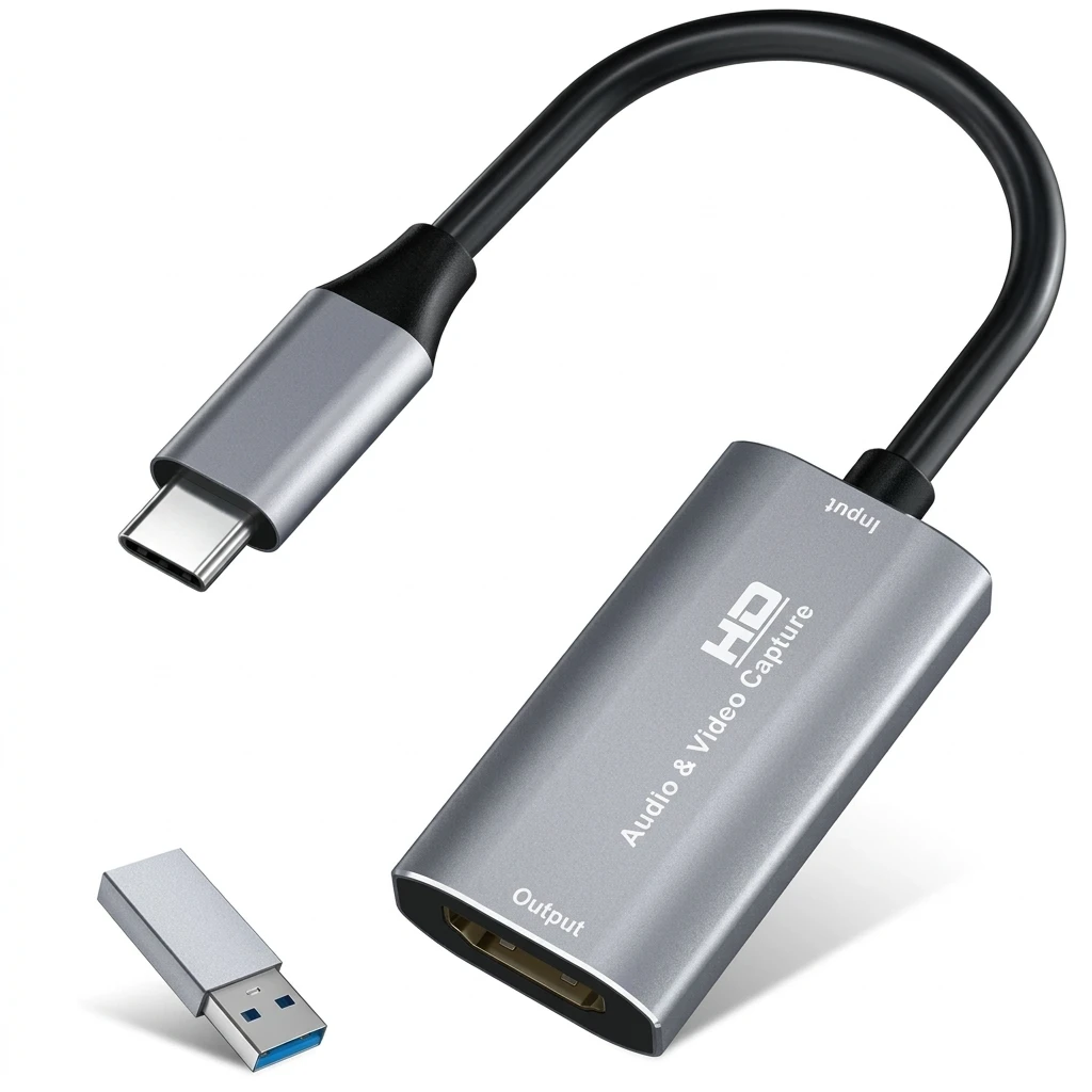 Video Capture Card, 4K USB3.0 HDMI to USB C, 1080P60FPS HDMI Capture Card for Streaming, Gaming, Video Recording Compatible with Switch, Xbox, PS4/5, OBS,iPad Mac OS Windows,Camera, Zoom(Silver)