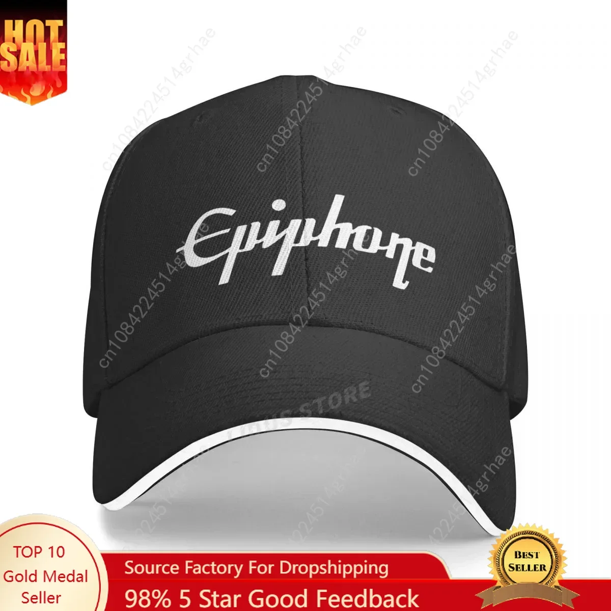 

Новая популярная бейсболка унисекс с логотипом гитары Epiphone, модная брендовая шляпа для любителей гитары, мужская и женская регулируемая музыкальная кепка