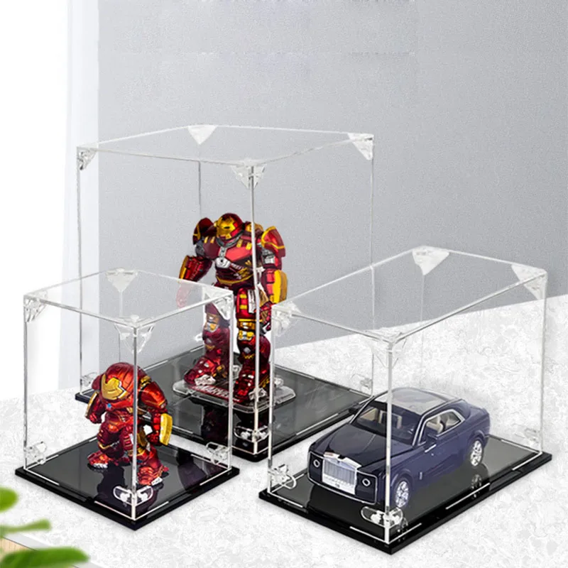 Acrylic Display Box, Gundam Model Storage Box, Display Stand,Buckle Assembly, Lego Transparent Building Blocks, Dust Cover