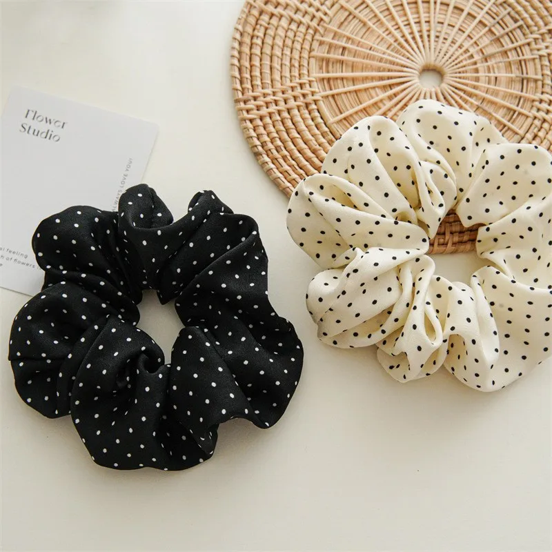 11cm/14cm Dot Cloth Scrunchies Kobiety Dziewczyny Elastyczne gumki do włosów Akcesoria Opaska do włosów Lina Nakrycie głowy Nakrycie głowy Prezent