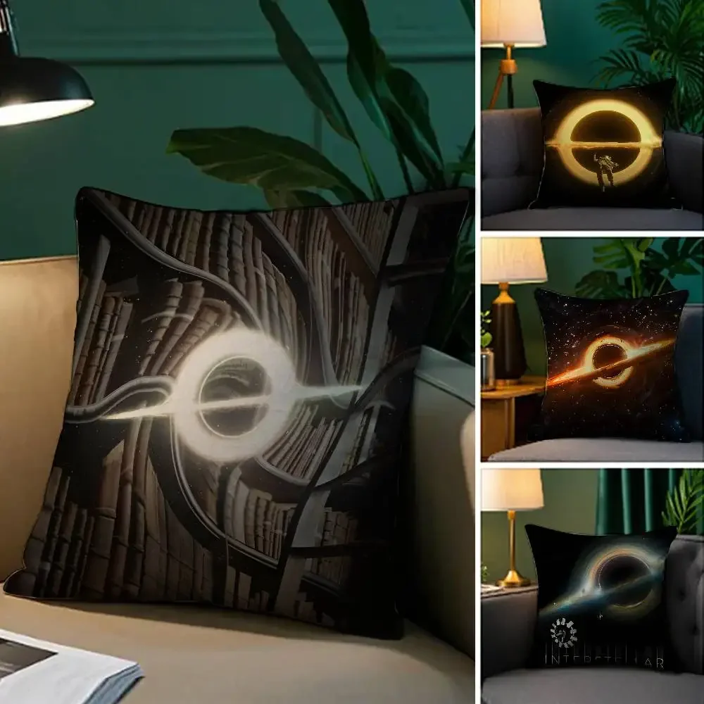 Fiction Planet Style Interstellar Travel-A كيس وسادة مريح أريكة سرير حريري أنيق غير مرئي سحاب غطاء وسادة مزخرف #3