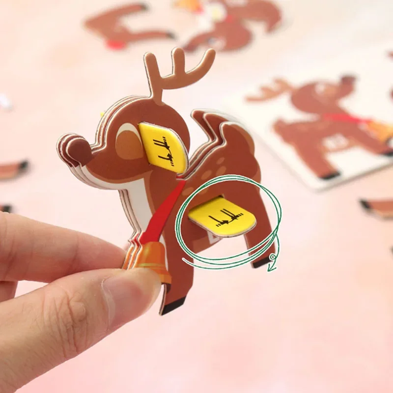 Puzzle 3D Joyeux Noël en Papier pour Enfant, Bricolage Avancé, Jouet d'Éveil de Maternelle