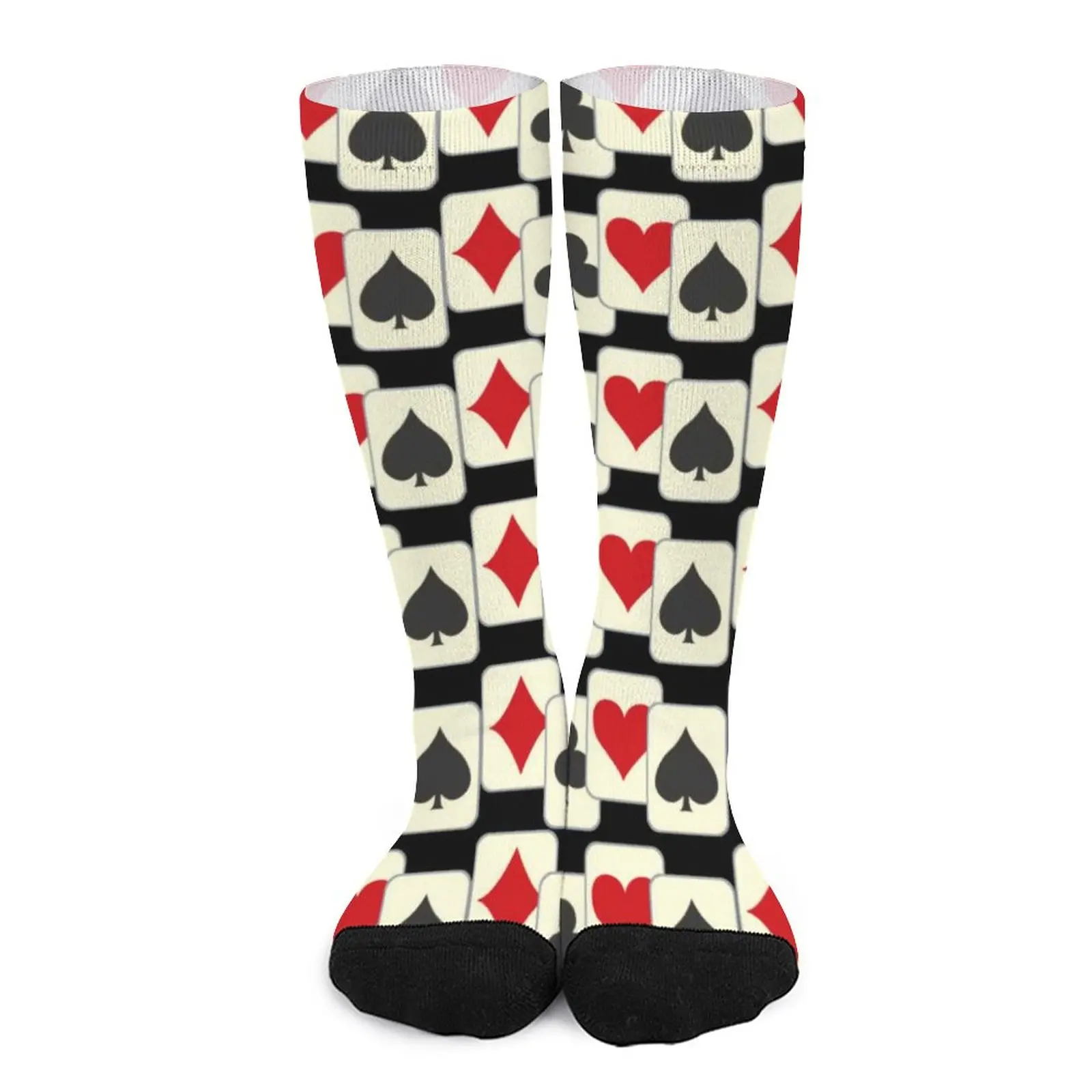 Poker Quartett Strümpfe Spielkarten drucken Grafik moderne Socken Herbst anti bakterielle Socken Unisex Klettern bequeme Socken